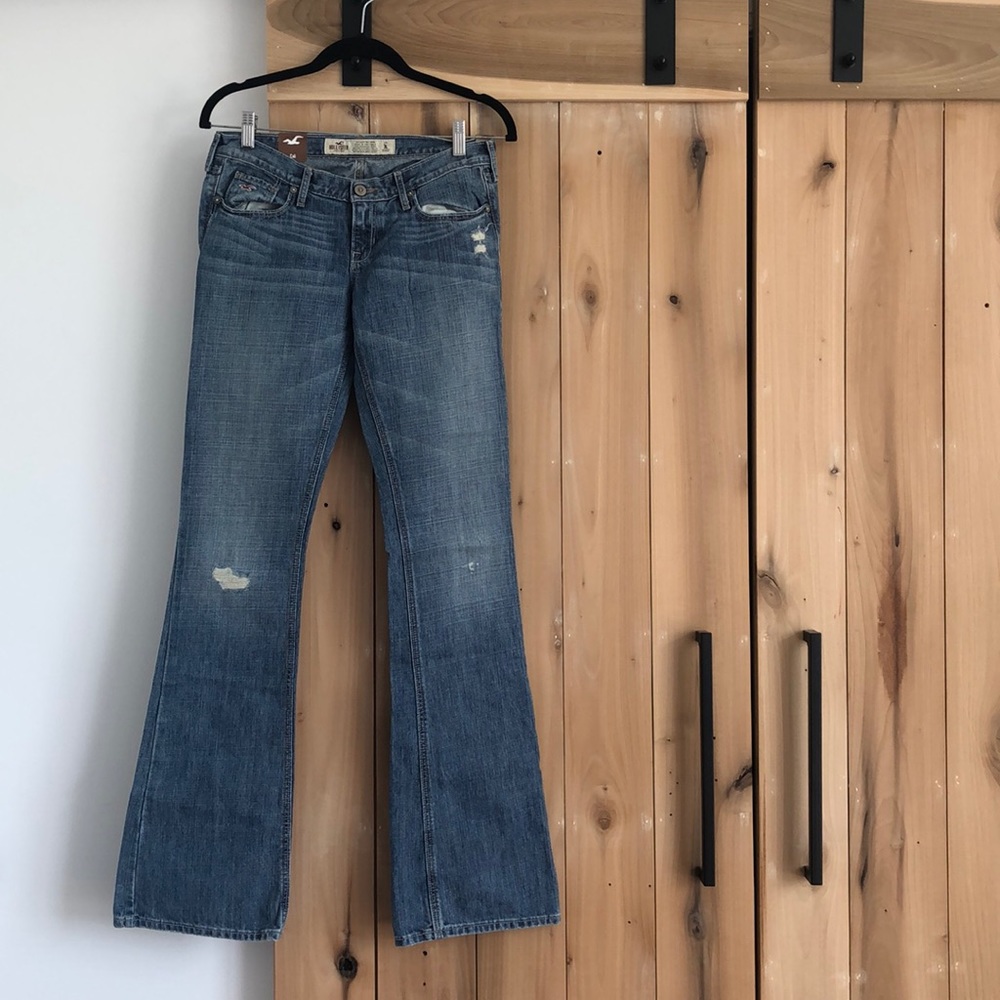 NWT Hollister Flare Distressed Jeans, early 2000s